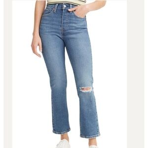 Levi’s Wedgie Straight Button Fly Distressed Jeans Size 26​​​​